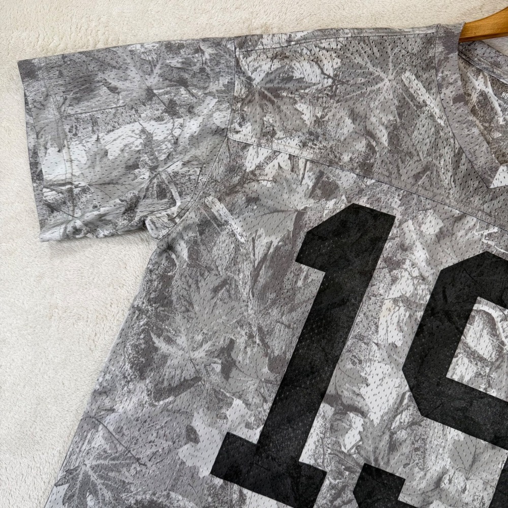 Hollister Mens Grey Camo Mesh Jersey T-Shirt Baggy Fit Graphic 19 V-Neck M - Picture 3 of 14